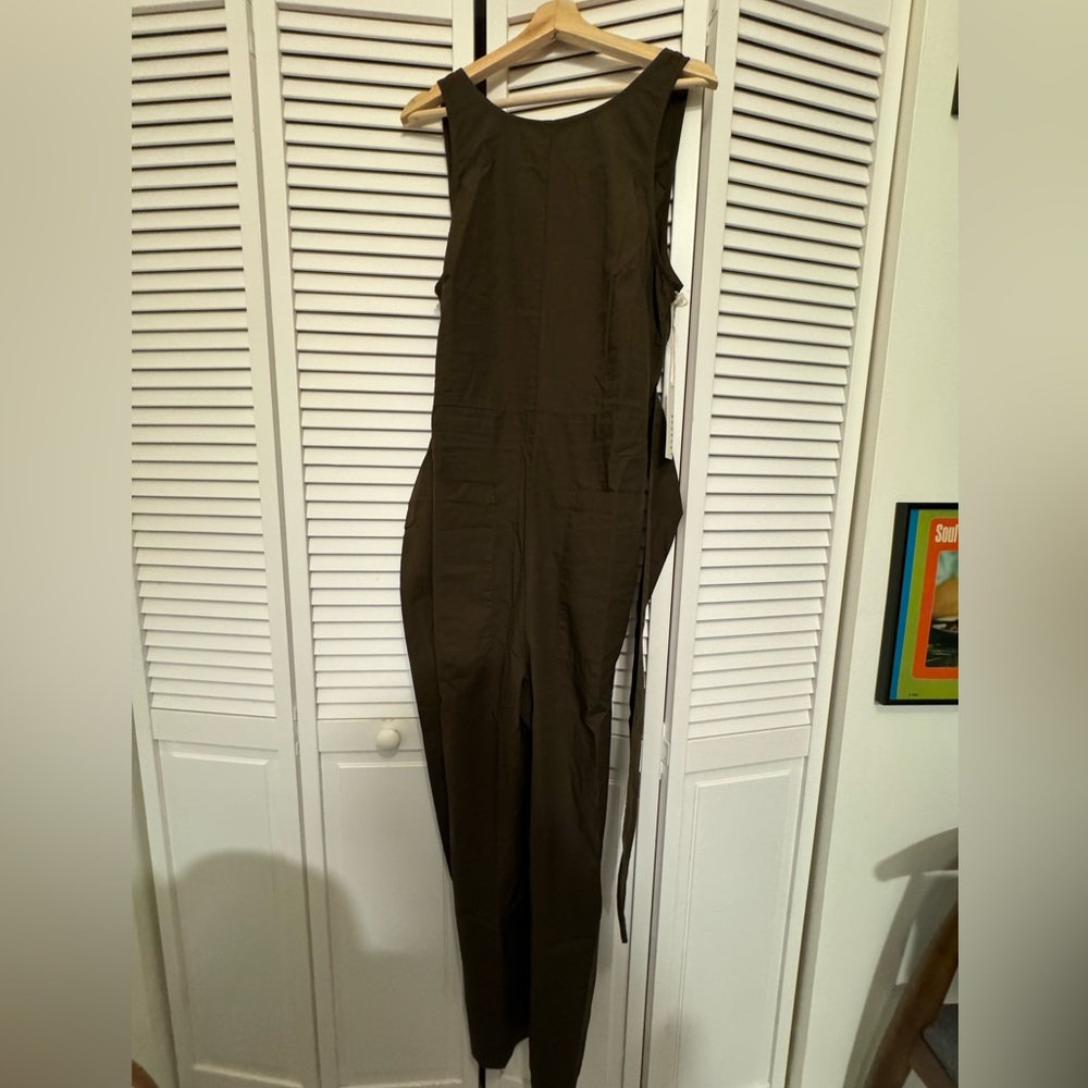 LACAUSA Olive Green Wide-Leg Sleeveless Jumpsuit - Picture 5 of 8